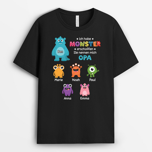 2420AGE1 ich habe monster erschaffen t shirt opa personalisiert