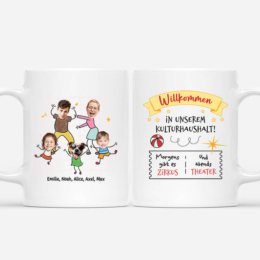 2567MGE1 personalisierte willkommen in unserem kulturhaushalt tasse
