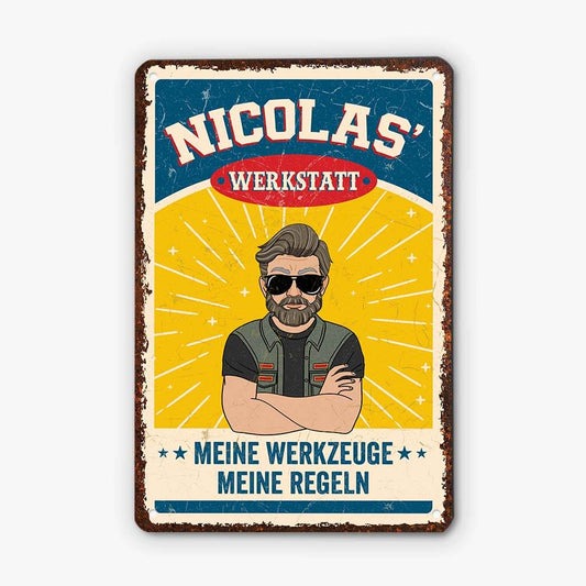 2635EGE2 werkstatt lustiges turschild fur manner personalisiert