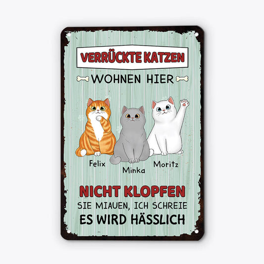 2642EGE1 verruckte katzen wohnen hier personalisiertes turschild fur katzenbeliebhaber_805f708f 9c51 4caf 838b d1b6d93fd984
