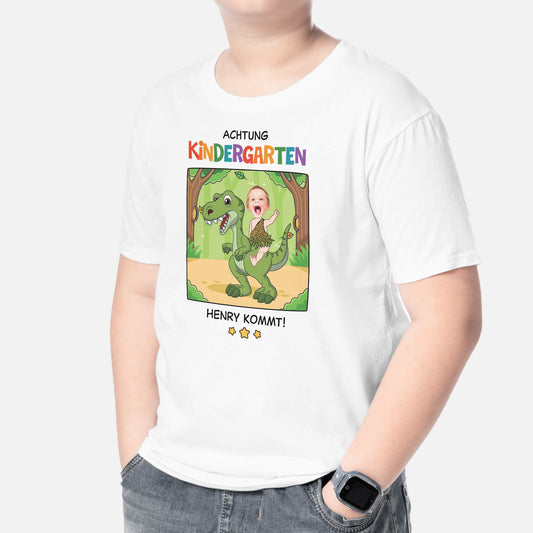 2662AGE2 pass auf kindergarten name _ kommt kinder perosnalisiertes t shirt fur kinder
