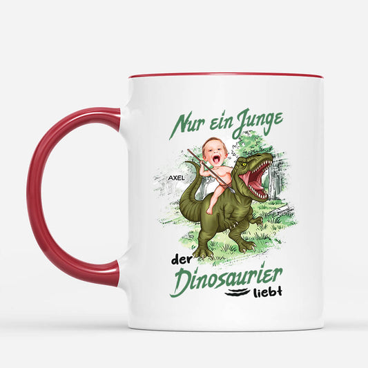 2663MGE2 nur ein junge der dinosaurier liebt personalisiete tasse fur junge