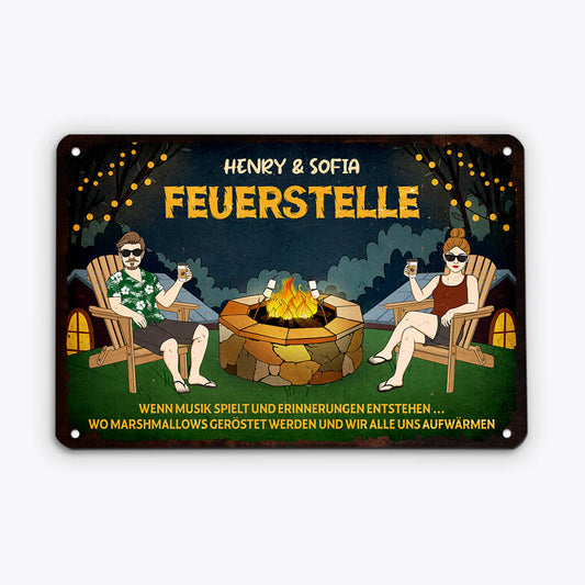 2665EGE1 feuerstelle personalisiertes turschild fur die familie
