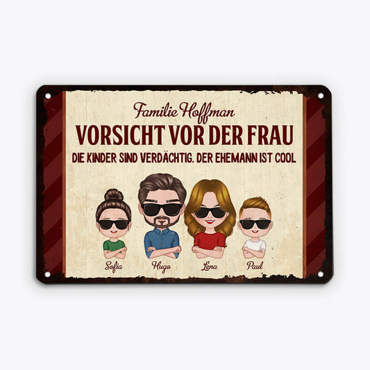 2666GE1 vorsicht vor der frau personalisiertes turschild fur die familie