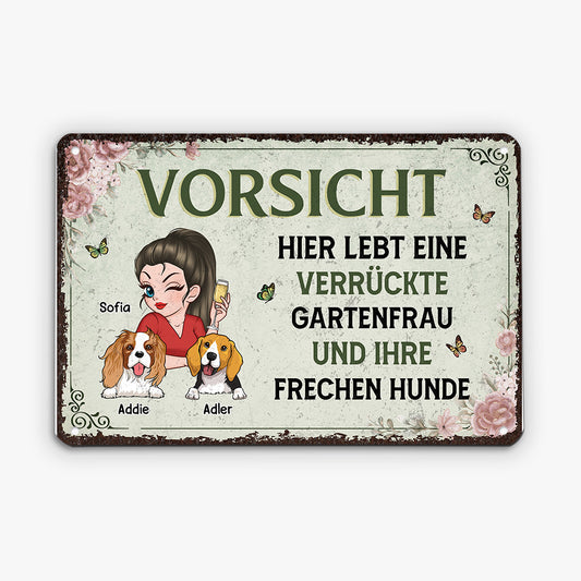 2691EGE1 eine pflanzenfrau ihre hunde turschild hund personalisiert_ 2691E3Q8C