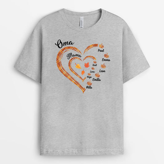 2693AGE2 das herz und mama personalisiertes t shirt mit herbstmotiven fur mamas