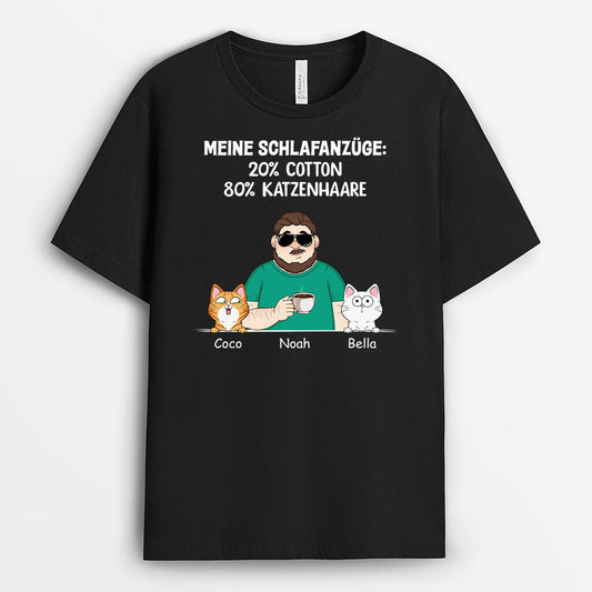 2735AGE2 mein pyjama 20_ baumwolle 80_ katzenhaare schwarzes t shirt fur katzenliebhaber personalisiert