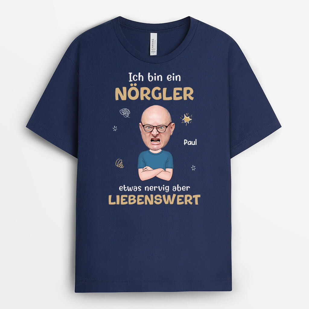 2740AGE2 ich bin eine norglerin etwas nervig aber liebenswert personalisiertes t shirt mit eigenem gesicht fur frauen
