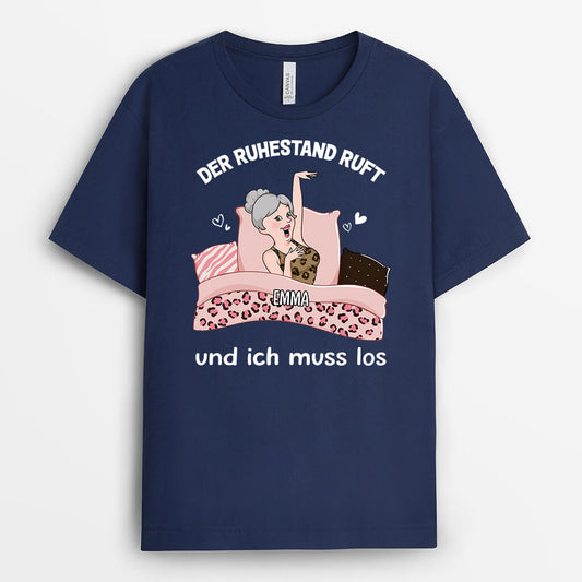 2751AGE2 der ruhestand ruft und ich muss los personalisiertes t shirt fur rentner