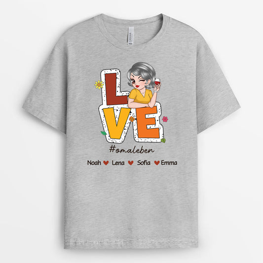 2780AGE2 liebe mamaleben omaleben personalisiertes t shirt fur frauen