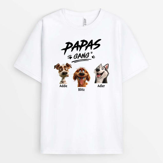 2788AGE1 papas bande personalisiertes t shirt fur hundeliebhaber