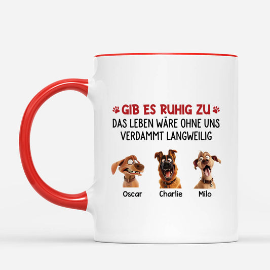 2801MGE2 personalisierte hunde tasse ein leben ohne hund ist moglich aber sinnlos cartoon 2801M