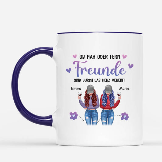 2822MGE2 ob nah oder fern schwestern sind durch das herz vereint personalisiertes tasse fur schwestern beste freundinnen