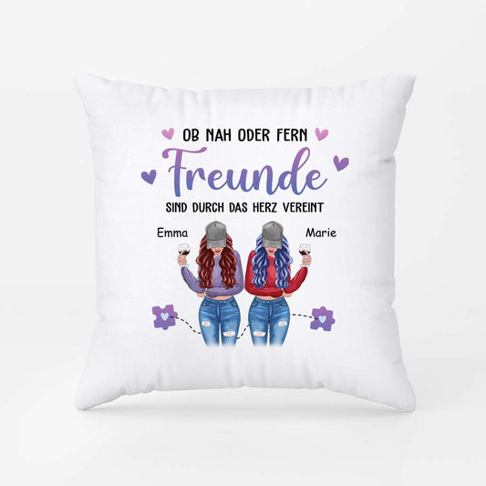 2822PGE2 ob nah oder fern schwestern sind durch das herz vereint personalisiertes kissen fur schwestern