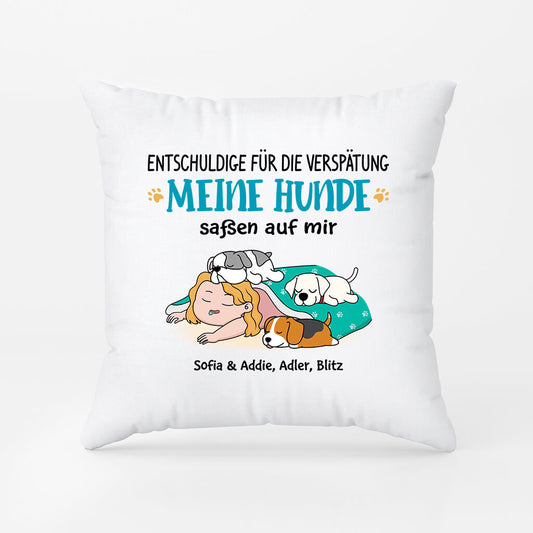 2827PGE1 entschuldige fur die verspatung meine katze sass auf mir lustiges kissen fur hundeliebhaber personalisiert