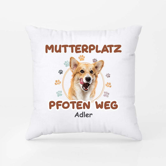 2833PGE1 mutterplatz pfoten weg personalisiertes kissen fur hundeliebhaber