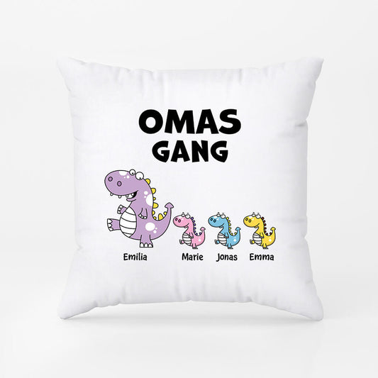 2837PGE2 papas bande dinosaurier personalisiertes kissen fur papas