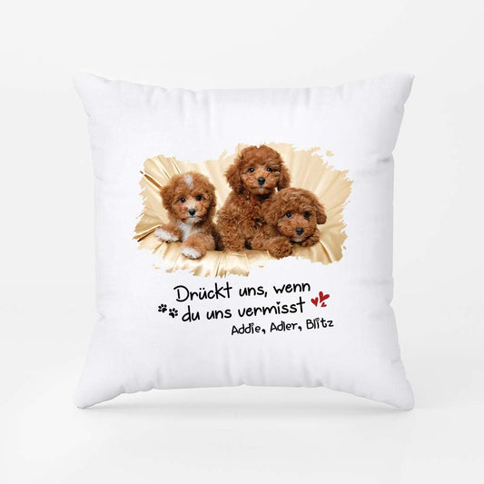 2840PGE2 druckt uns wenn du uns vermisst personalisiertes kissen fur hundeliebhaber