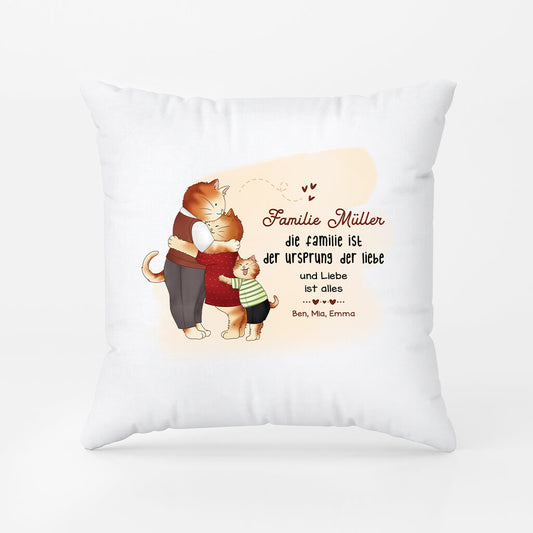 2850PGE1 die familie ist der ursprung der liebe und liebe ist alles personalisiertes kissen fur die familie