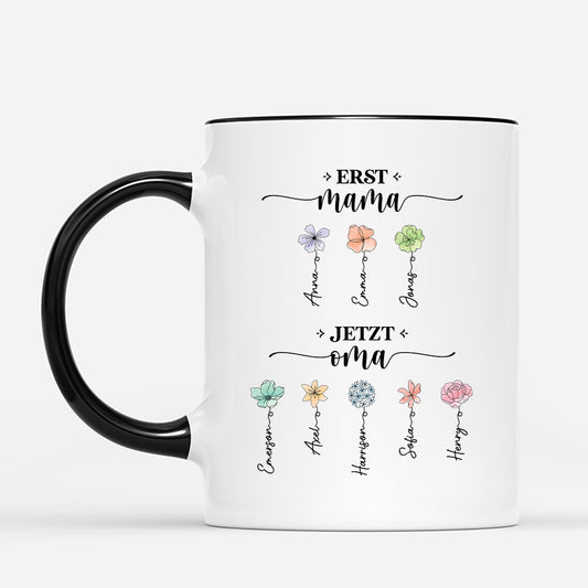 2851MGE2 zuerst mama jetzt oma blumen personalisierte tasse mama oma 2851M5I5A