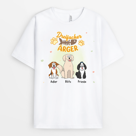 2852AGE1 dreifacher arger t shirt hund personalisiert 2852A
