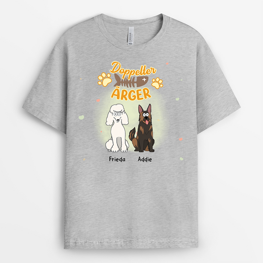 2852AGE2 dreifacher arger t shirt hund personalisiert 2852A