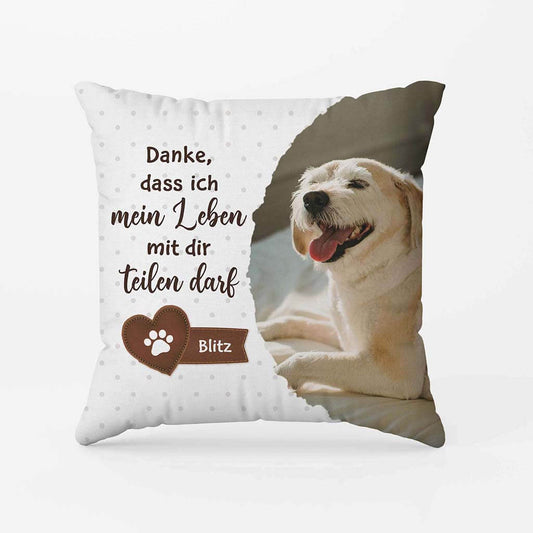 2856PGE1 danke dass ich mein leben mit dir teilen darf personalisiertes kissen fur hundeliebhaber