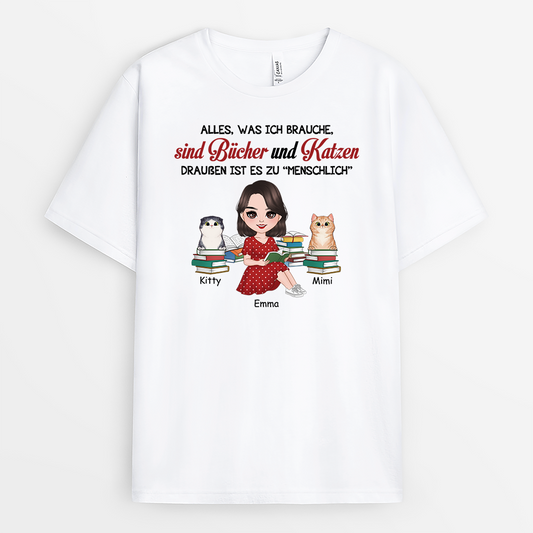 2873AGE1 alles was ich brauche sind bucher und katzen draussen ist es zu menschlich personalisiertes t shirt fur katzenliebhaber 2873a_722d7e4f d654 49c8 aee3 ed1467d142d5