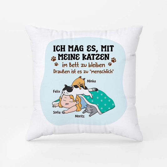 2881PGE1 ich mag es mit meinen katzen im bett zu bleiben personalisiertes kissen fur katzenliebhaber