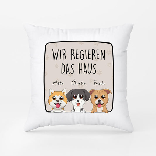 2884PGE1 wir regieren das haus personalisiertes kissen fur hundeliebhaber
