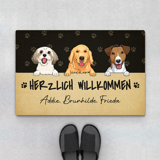 2888DGE1 herzlich willkommen personalisierte fussmatte fur hundeliebhaber_f10f8fba e46d 4fe7 8d21 5afb7de6e7de