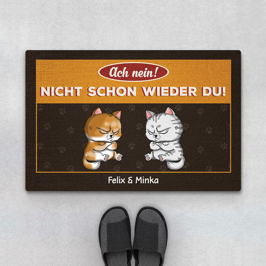 2891DGE1 ach nein personalisierte fussmatte fur katzenliebhaber