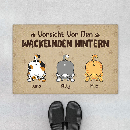 2902DGE1 vorsicht vor den wackelnden hintern personalisierte fussmatte fur katzenliebhaber 2902_1