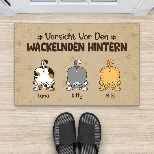 2902DGE1 vorsicht vor den wackelnden hintern personalisierte fussmatte fur katzenliebhaber 2902_2