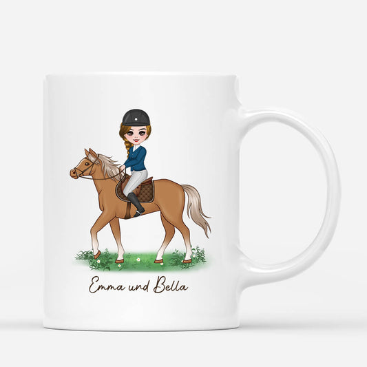 2935MGE2 das leben ist schoner mit einem pferd personalisierte tasse fur pferdeliebhaber