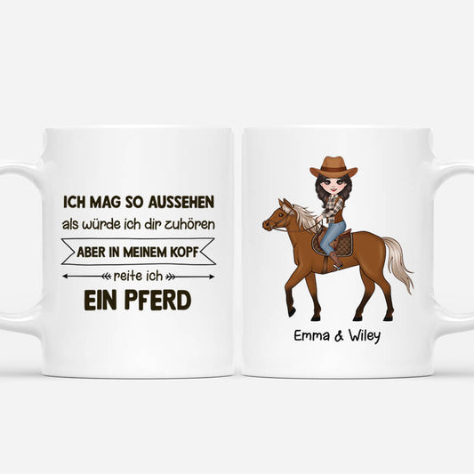 2949MGE1 in meinem kopf reite ich ein pferd personalisierte tasse fur pferdeliebhaber