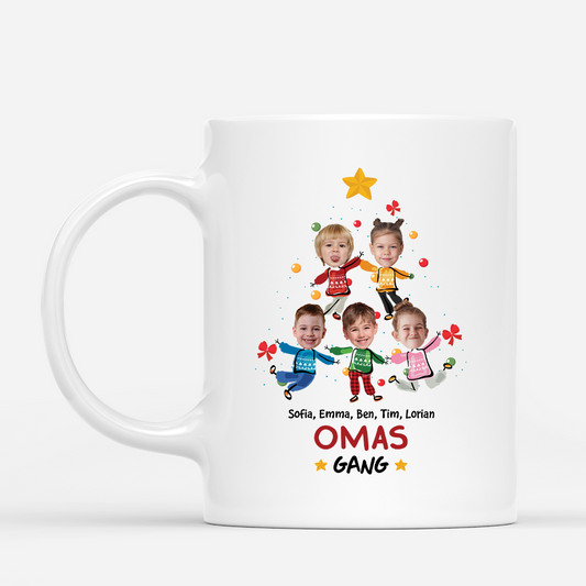 2964MGE1 omas bande und weihnachtsbaum personalisierte tasse mit gesicht fur omas 2964m