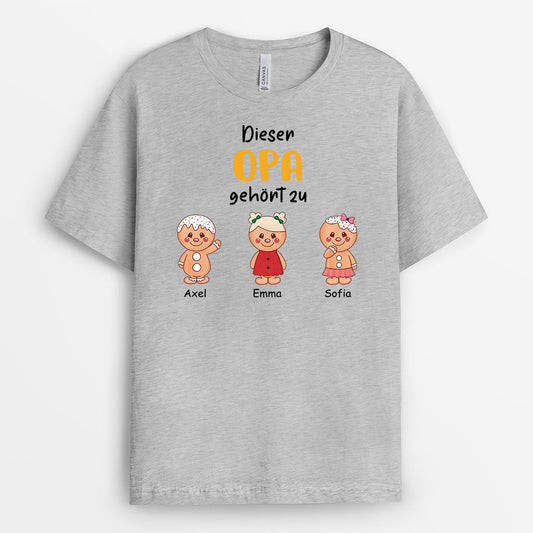 2977AGE2 dieser opa gehort zu lebkuchenmann personalisiertes t shirt fur opas zu weihnachten