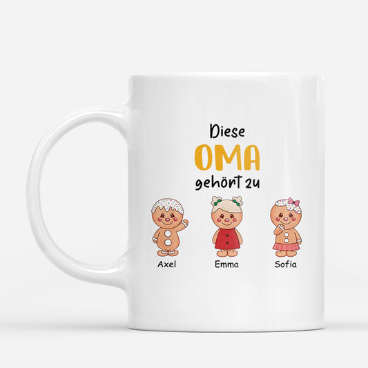 2977MGE1 diese oma mama gehort zu lebkuchenmann personalisierte tasse fur damen zu weihnachten 2977m