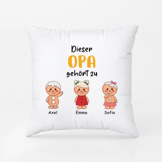 2977PGE2 diese oma mama gehort zu lebkuchenmann personalisiertes kissen fur damen zu weihnachten 2977p