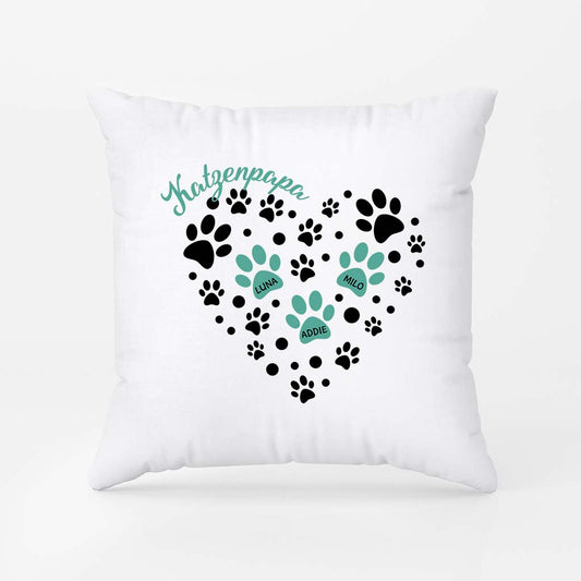 2979PGE2 katzenpapa herz pfoten personalisierte kissen mit namen katzen_ 2979P8L5D