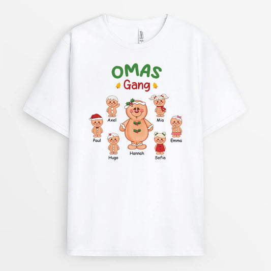 2980AGE1 omas mamas bande lebkuchenmann personalisiertes t shirt fur damen zu weihnachten