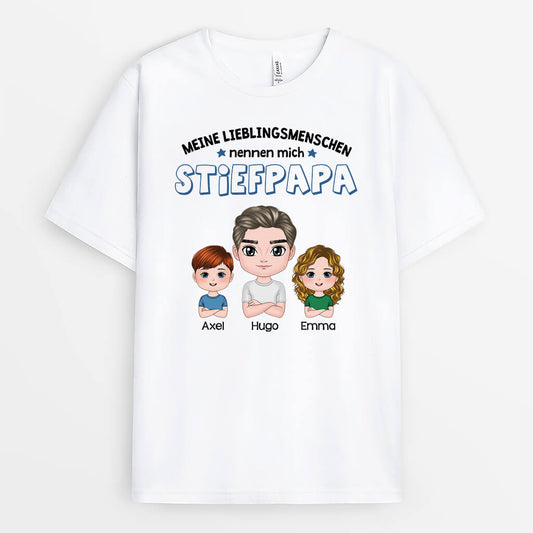 3025AGE1 meine lieblingsmenschen nennen mich stiefpapa personalisiertes t shirt fur stiefvater
