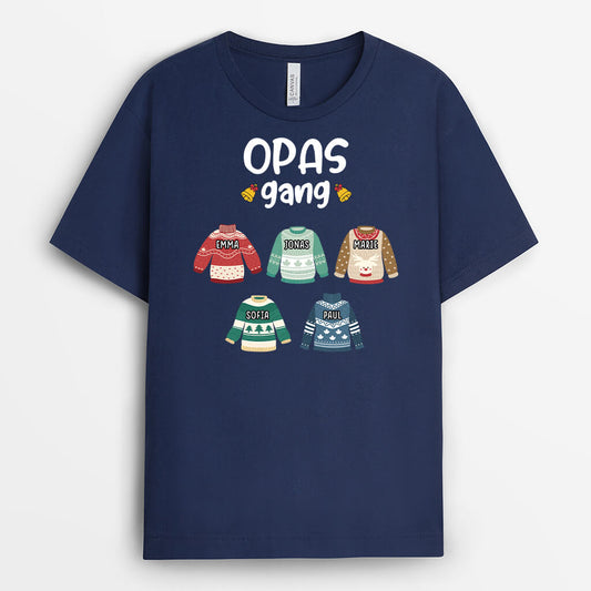 3037AGE2 opas papas bande personalisiertes t shirt fur manner zu weihnachten