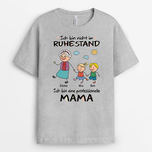 3045AGE2 ich bin nicht im ruhestand ich bin eine professionelle oma personalisiertes t shirt fur omas