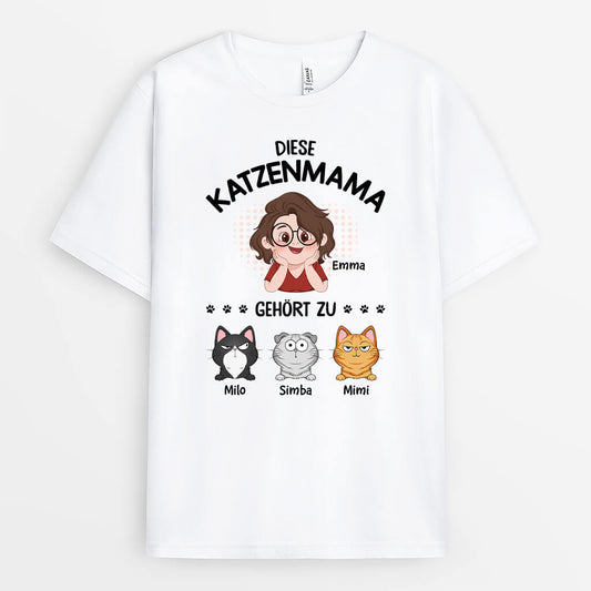 3050AGE1 diese katzenmama gehort zu personalisiertes t shirt fur katzenliebhaber