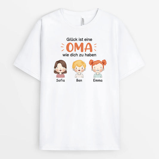 3066AGE1 gluck ist eine mama oma wie dich zu haben personalisiertes t shirt fur damen