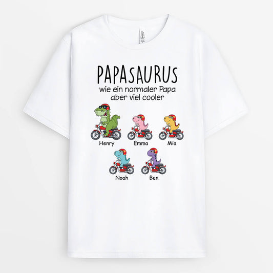 3067AGE1 opasaurus papasaurus wie ein normaler opa papa aber viel cooler personalisiertes t shirt fur manner