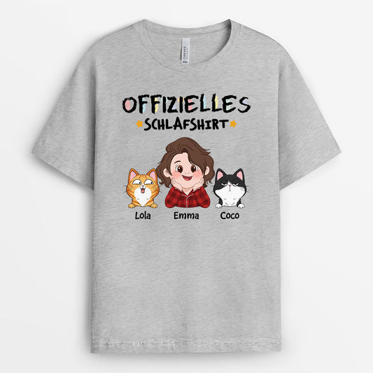 3086AGE2 offizielles schlafshirt personalisiertes t shirt fur katzenliebhaber