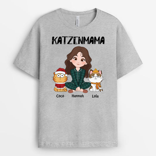 3109AGE2 katzenmama personalisiertes t shirt fur katzenliebhaber